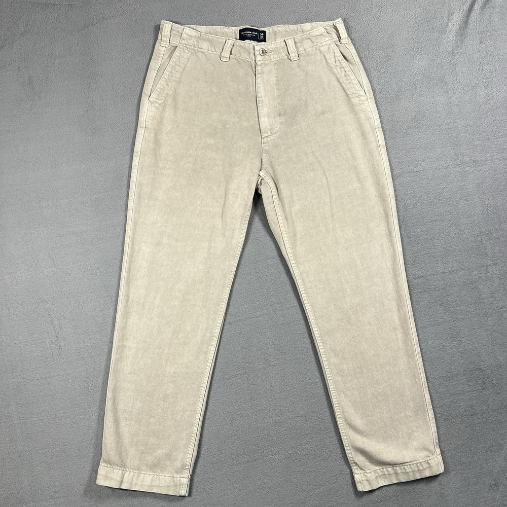 Abercrombie & Fitch Jeans Mens 34x32 Tan A&F Lightweight Jean Loose Baggy Denim